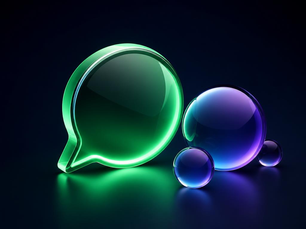 Glowing chat bubble representing a WhatsApp strategy call with Duovalence Media